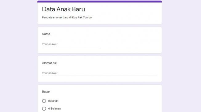 Cara untuk Membuat Google Form
