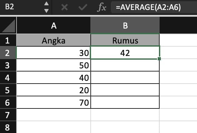 Rumus AVERAGE