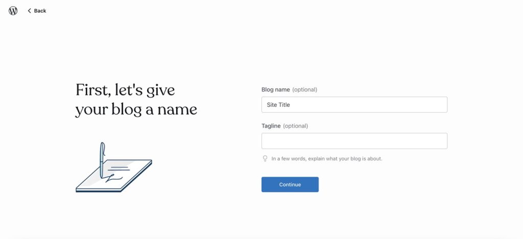 Menentukan nama blog