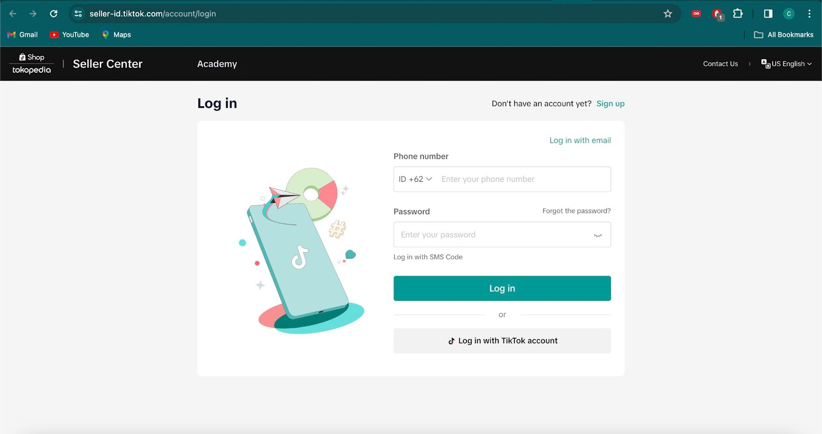 Website TikTok Shop Seller